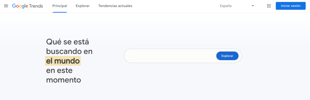 ejemplo de Google Trends de cómo utilizar